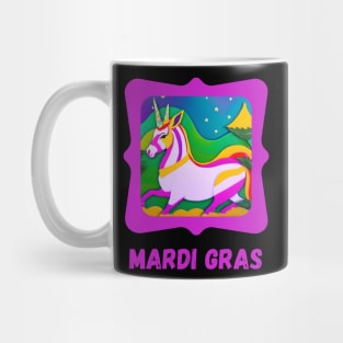 Mardi Gras Colorful Unicorn Mug